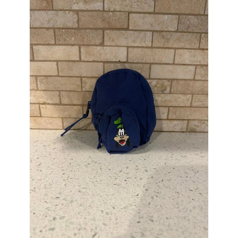 Disney‎ Goofy Blue Mini Backpack Pouch Travel Cosmetic Zip Bag